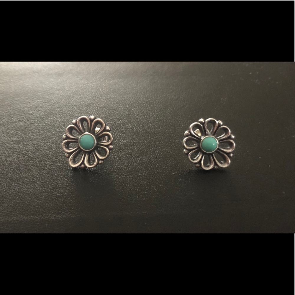 James Avery De Flores Turquoise Ear Posts